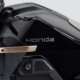 Close up detail of the Honda WN7 electric motorcycle's rear light